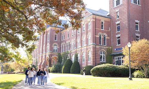 Students walking on campus
