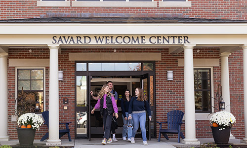 Students at the Savard Welcome Center