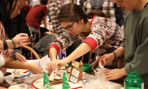 student competes at the annual ginger bread house contest