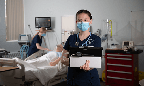 Student nurse in a hospital