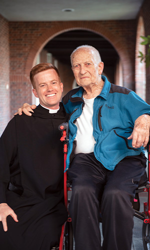 Brother Celestine Hettrick with Father Cecil Donahue