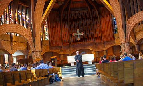 mass inside the abbey church
