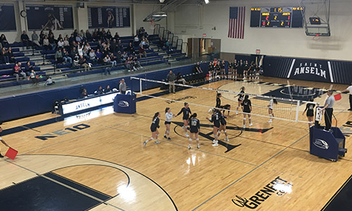 volleyball game in the carr center