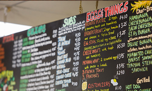 coffee shop menu board
