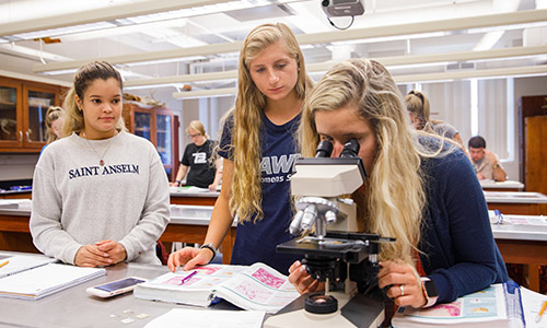 students working on a lab project
