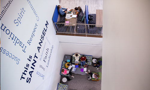 students in the atrium
