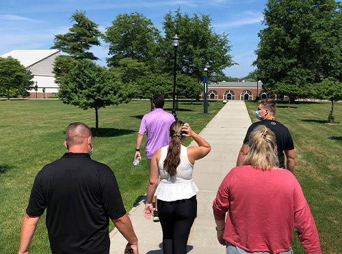 tour of campus led by a student ambassador