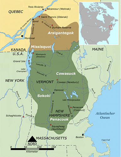 Map of Abenaki Territory