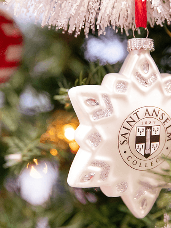 Saint Anselm College ornament in Christmas Tree