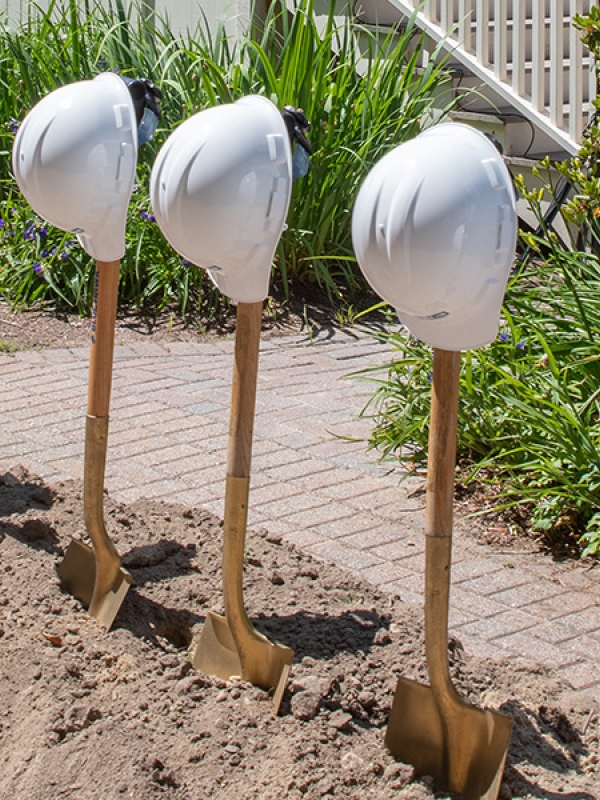 shovels at the groundbreaking