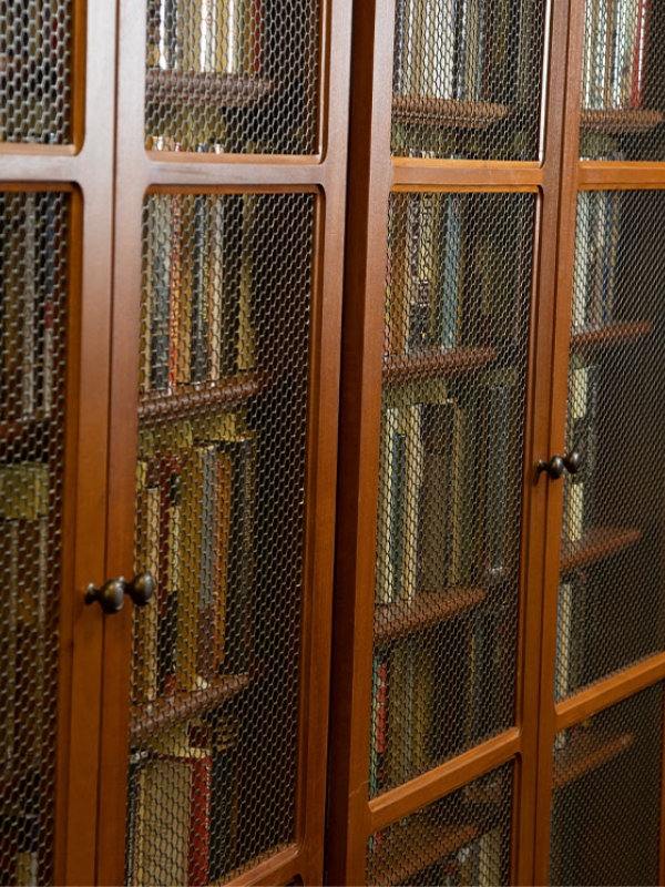 cabinets filled with books