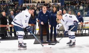 Alumni square off for hockey dedication ceremony