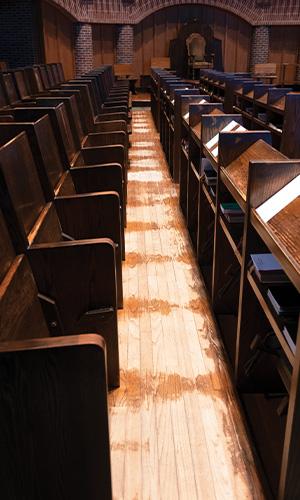 Worn floorboards in the Abbey Church