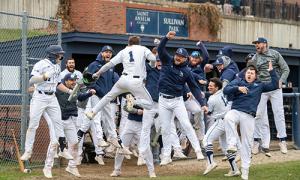 SAC Baseball team celebrates