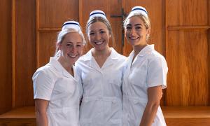 Nursing students at their pinning ceremony