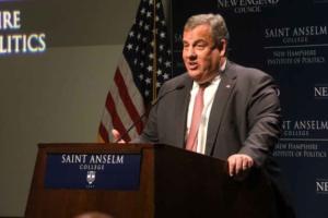 Former New Jersey Governor Chris Christie speaks at NHIOP