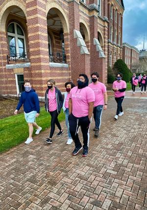 Students walking in relay for life