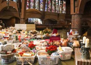 Baskets of food distributed to community