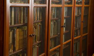 Cabinets filled with books