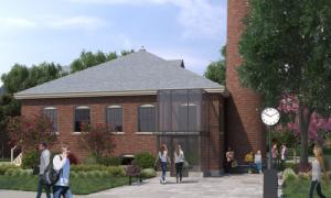 Exterior rendering of the new home for the Gregory J. Grappone '04 Humanities Institute