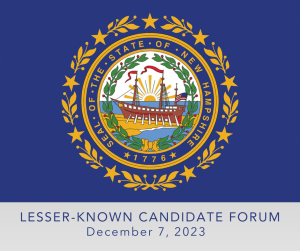 Lesser Known Candidate poster along with the NH state seal