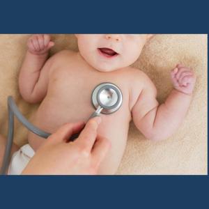 Baby with a stethoscope on it