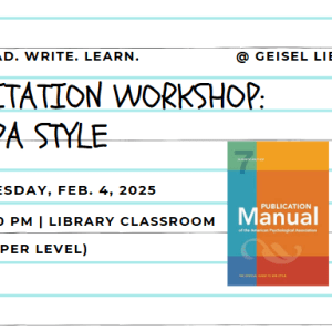 Poster for the APA style workshop