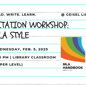 Poster for the MLA citation style workshop