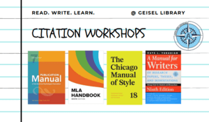 Image to advertise three citation workshops