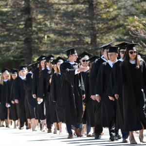 students in cap and gown