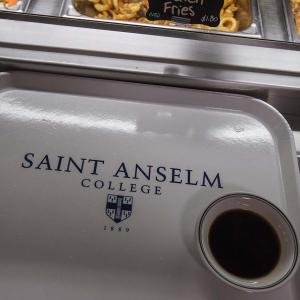 lunch tray with college logo