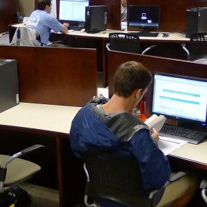 Students at computers