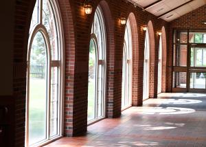 windows leading into Davison Hall