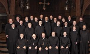 Monks gather for a photo