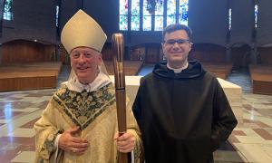 Brother Thomas Lacourse, O.S.B. ’15 and Abbot Mark Cooper, O.S.B. ’71.