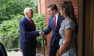 Mike Pence meets with students