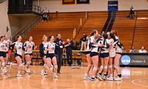 Volleyball team celebrates