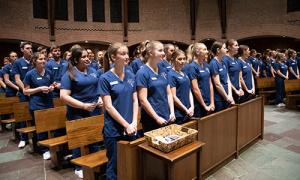 Student nurses at the Abbey Church