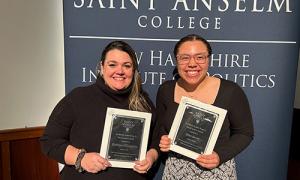 Social Justice Award Recipients Campus Ministry Director Kat O’Laughlin and junior Jillian Barrett ’24
