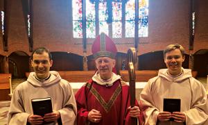 Brother Basil, Abbot Mark, and Brother Titus Photo by Saint Anselm Abbey