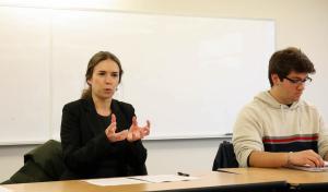 Professor Georgia Henley of the English department facilitated the discussion “Did the Irish really save civilization?” during the popular “Come Friday Forum,”