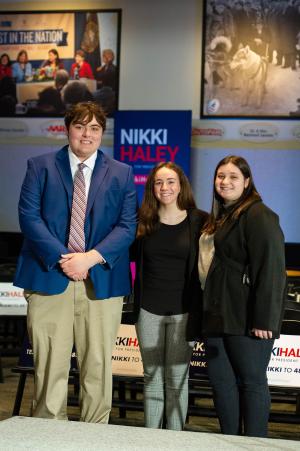 Student ambassadors at the Nikki Haley event