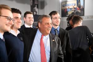 Chris Christie with students at the NHIOP