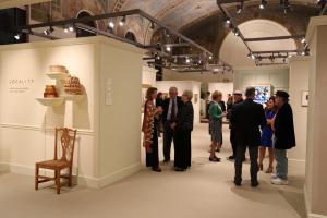 People gathered in the Chapel Arts Center for the exhibition