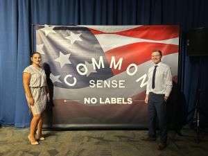 Two student ambassadors at the Common Sense event