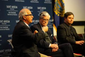 Members of the NH Supreme court address a crowd at the NHIOP