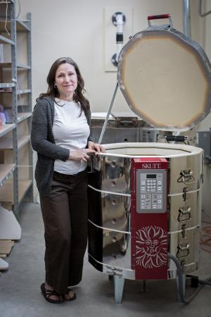 Kimberly Kersey Asbury standing in the new MAxT Ceramics Center