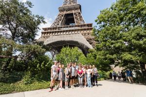 Students in France by the Eiffel Tower