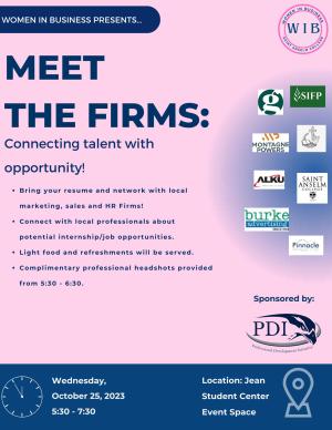 Meet the firms event poster