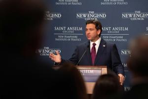 Ron DeSantis at the NHIOP behind a podium